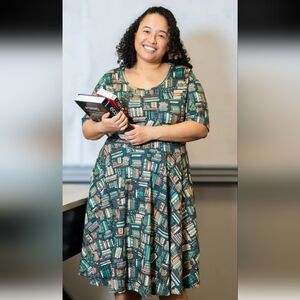 Svaha Botanical Library Twirl Dress Size Large EUC